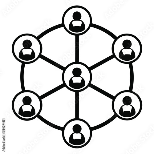 Social network connection icon strong bond design