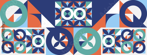 Geometric Mosaic Vector Banner Design Art