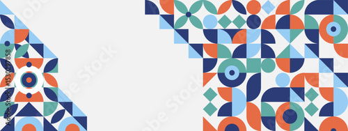 Geometric Mosaic Vector Banner Design Art