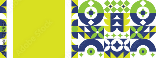 Geometric Mosaic Vector Banner Design Art