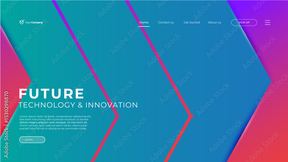 custom made wallpaper toronto digitalVector Colorful Gradient Abstract Landing Page Template