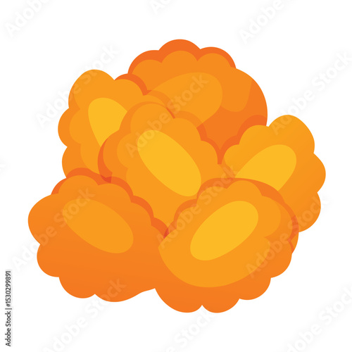 Chicken nuggets on white background high resolution graphic design