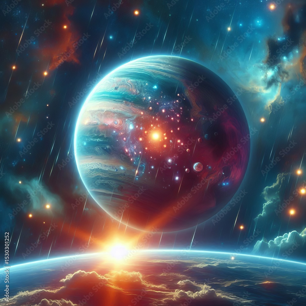 Obraz premium Helium deep in the atmosphere