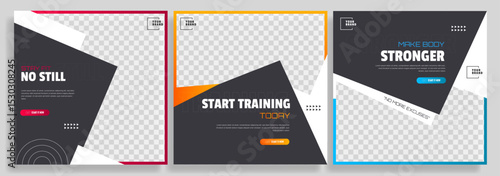 posts on social media vector illustration. Stylish graphics templates posts. dynamic abstractions typography photo.