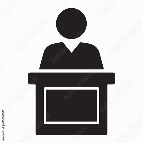 Witness Stand Icon design with white background 
