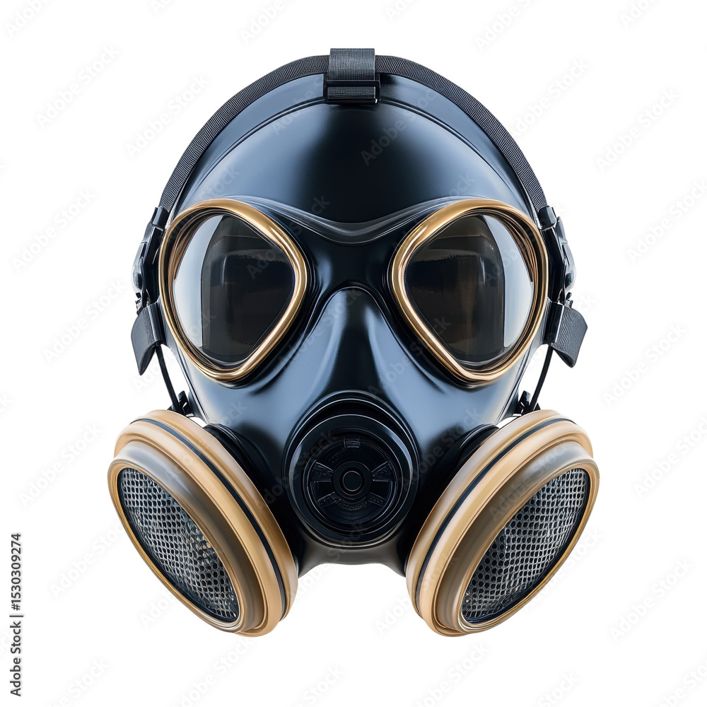 Protective Gas Mask Close up Industrial Safety Gear Military Equipment on transparent background Protective Gas Mask Close up Industrial Safety Gear Military Equipment on transparent background