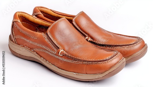 Wallpaper Mural Pair of tan leather slip-on shoes Torontodigital.ca