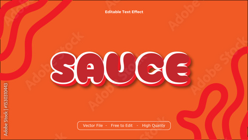 Sauce Text Effects Vector Design with Orange Background