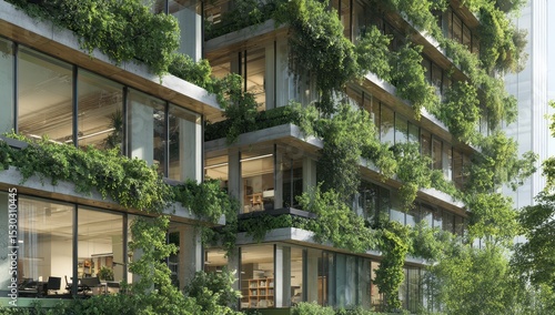 Wallpaper Mural Modern building with vertical garden Torontodigital.ca