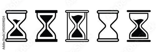 Sand clock, sand watch, hourglass icon symbolizing time management. Vector sandglass timer or clock flat icon for apps and websites.