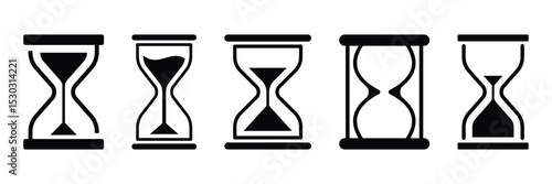 Sand clock, sand watch, hourglass icon symbolizing time management. Vector sandglass timer or clock flat icon for apps and websites.
