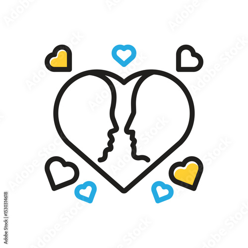 Multi color icon for lover