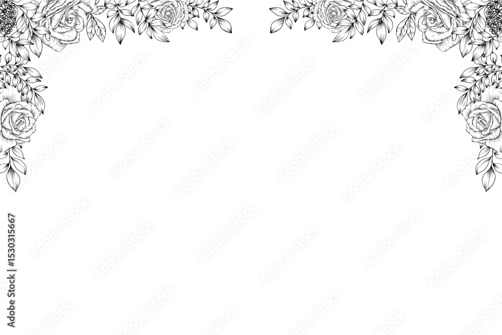 black and white flower frame black and white flower frame