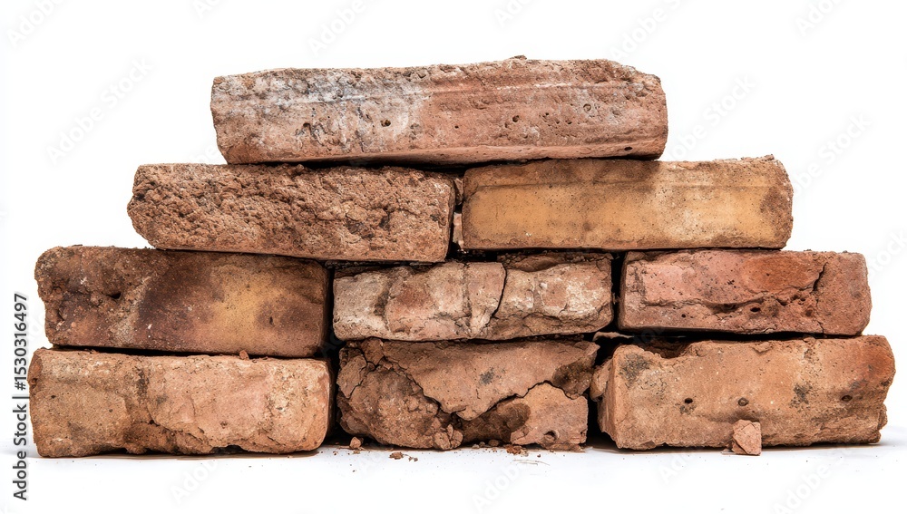 Obraz premium Stack of aged bricks