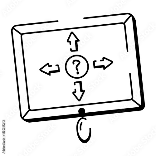 Hand drawn style icon showing decision making process