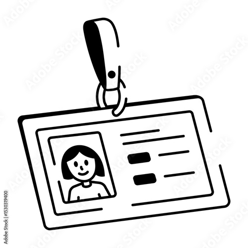Hand drawn icon showing an office card of employee 