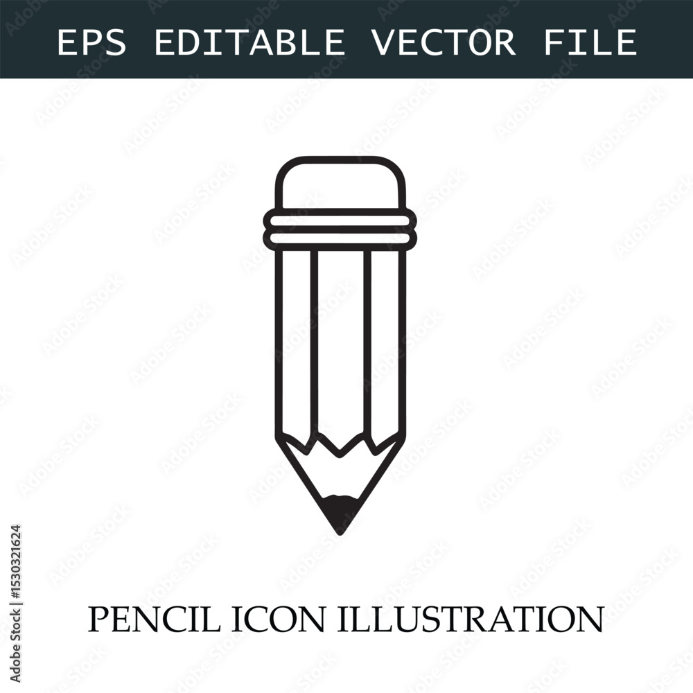 Pencil Icon Black and White Vector Design Image Illustration
Pencil Icon Black and White Vector Design Image Illustration