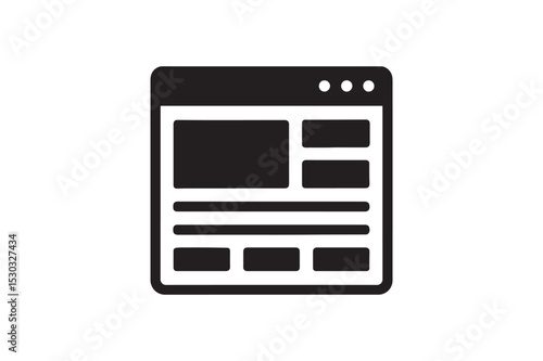 Web Layout silhouette vector with white background