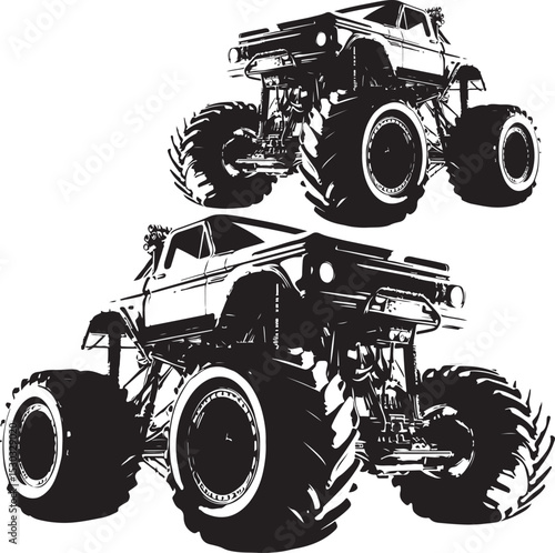 Kind of silhouette monster truck