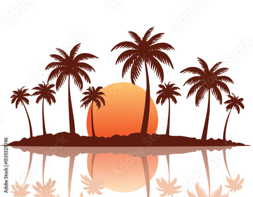 A nature of palm trees for t-shirt design.