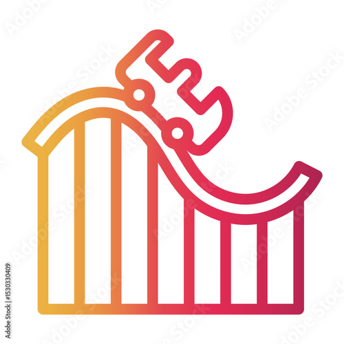 rollercoaster Line Gradient Icon
