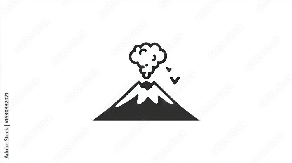 Obraz premium Volcanic mountain silhouette.