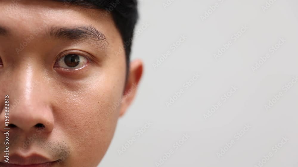 Close up man eye black color,Detail face and eye of asian man Close up man eye black color,Detail face and eye of asian man