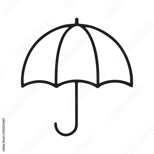 Outline Umbrella Vector  Simple Weather Clipart

