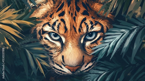 Wallpaper Mural Jungle Cat Gaze Torontodigital.ca