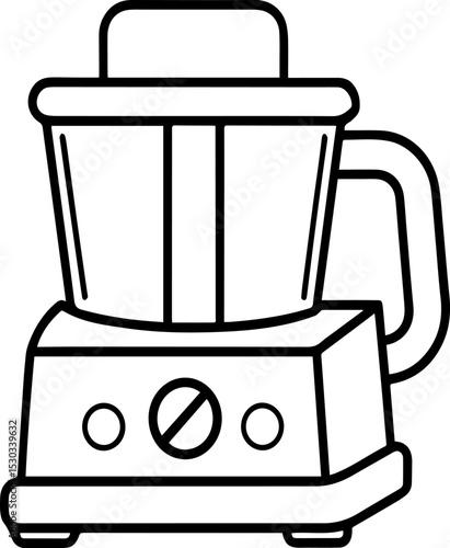 Food processor outline vector illustration, line art