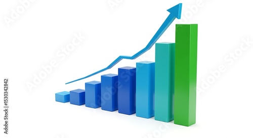 Rising Bar Chart with Blue Arrow on White Background Free Download Rising Bar Chart with Blue Arrow on White Background - GFXLoad