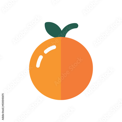 Flat of a vibrant orange fruit with green leaves isolated