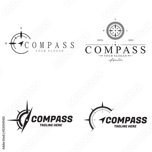 Artisan Vintage Compass logo Badge Design Inspired by Antique Maritime Instruments
