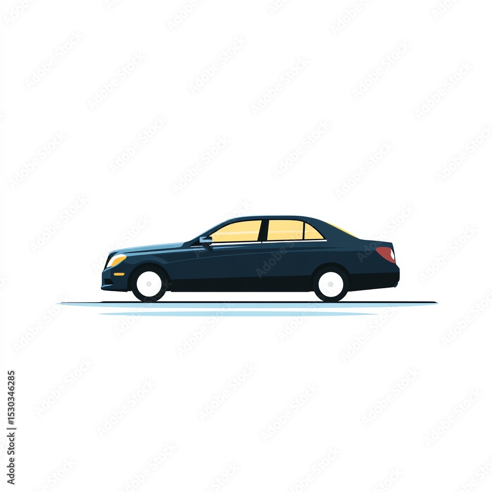 Fototapeta premium Sleek Dark Sedan Icon Design A Modern Vector Art Illustration of a Luxury Car, Perfect for Automotive Branding or Graphic Projects.