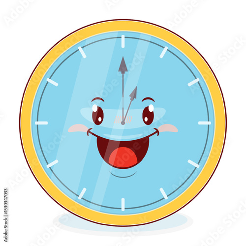 wall clock playful face cartoon cute