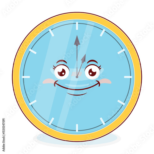 wall clock smile face cartoon cute