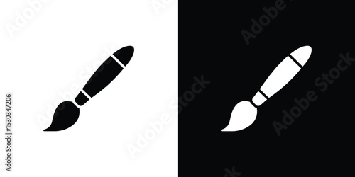 Paintbrush Icon on White and Black Backgrounds Art, Craft, Creativity Symbolism Visualized