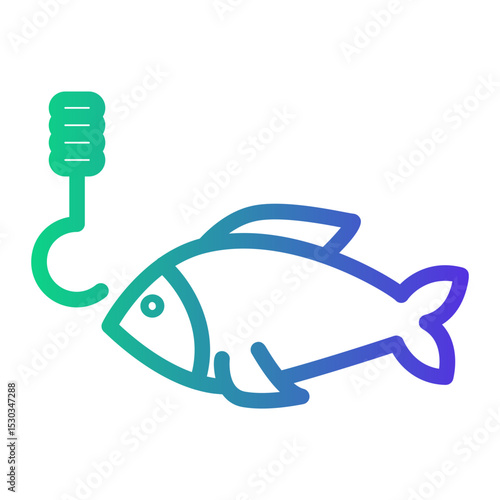 fish Line Gradient Icon
