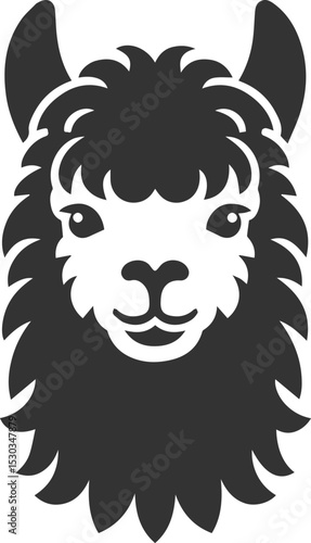 Alpaca head vector animal silhouette drawing artwork