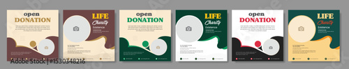 Charity Square social media post template Or donation fundraising campaign Facebook, Instagram Banners design, Charity Ads Promotional Poster Design