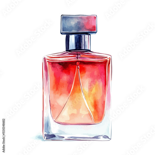 Eau De Toilette, watercolor drawing vector, isolated on a white background.