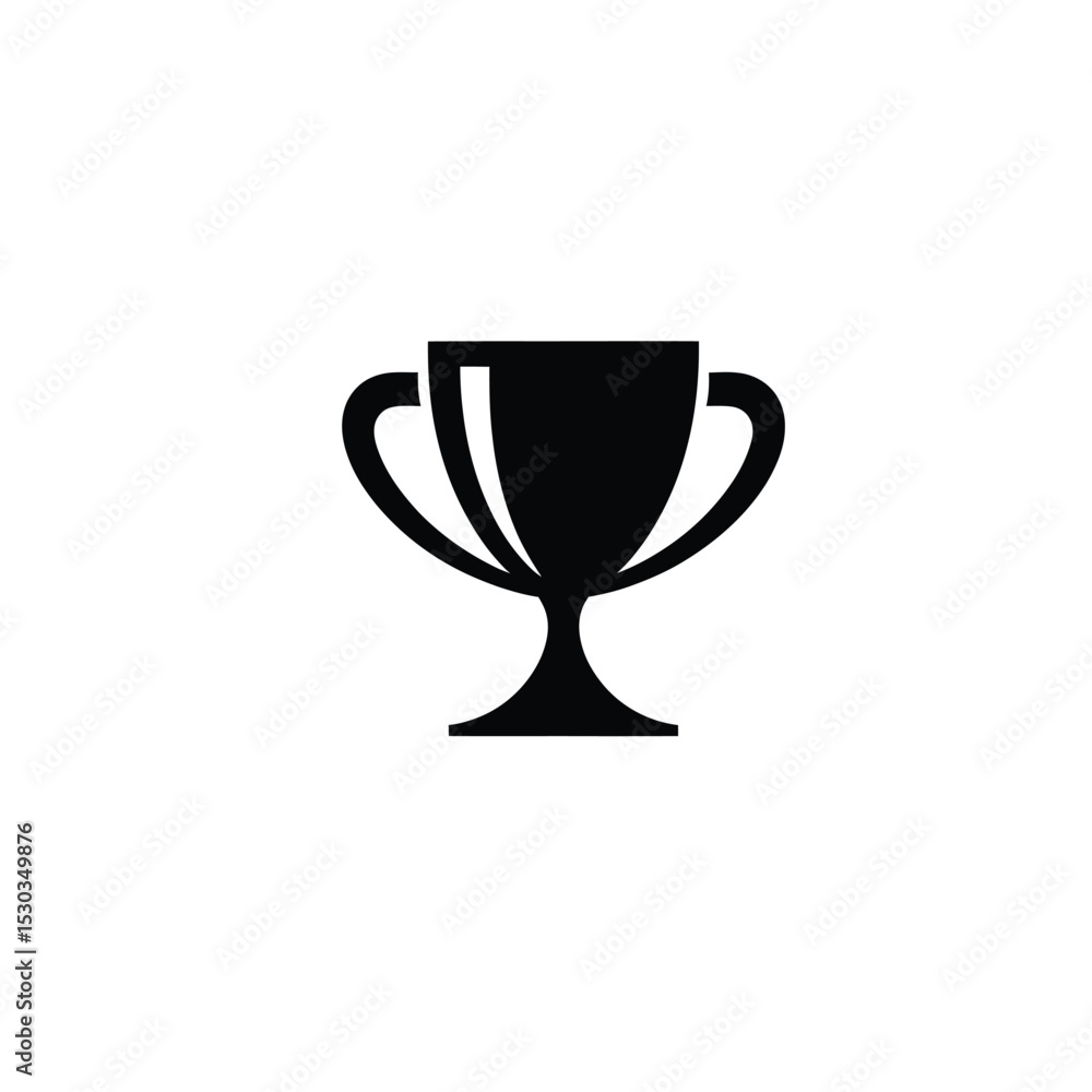 Simple Black Silhouette of an Award Trophy with Handles and Pedestal Design Simple Black Silhouette of an Award Trophy with Handles and Pedestal Design