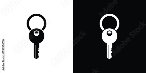 Simple Keys Black and White Key Illustration for Security Concepts and Design