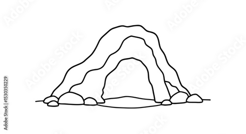 Cave entrance outline icon