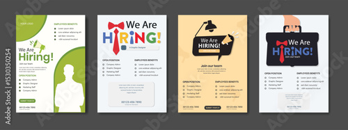 Modern and creative hiring square banner template design for social media post