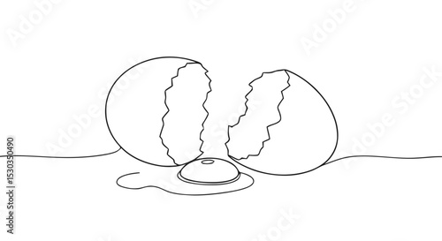 Cracked egg yolk outline
