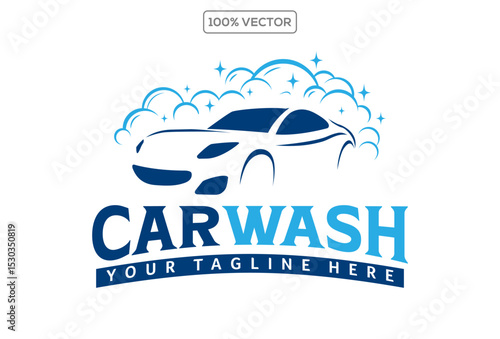 Car wash logo vector design template illustration stock element