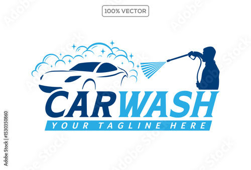Car wash logo vector design template illustration