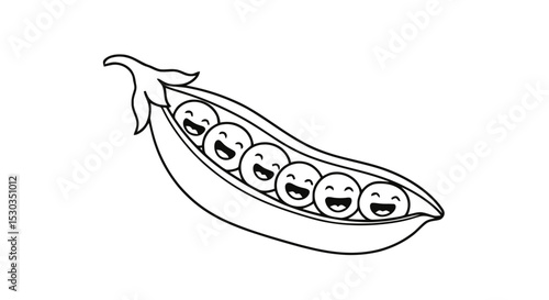 Happy peas in a pod outline