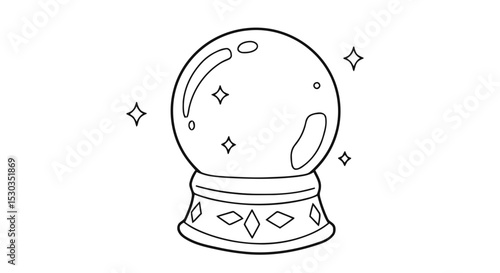 Outline crystal ball fortune telling